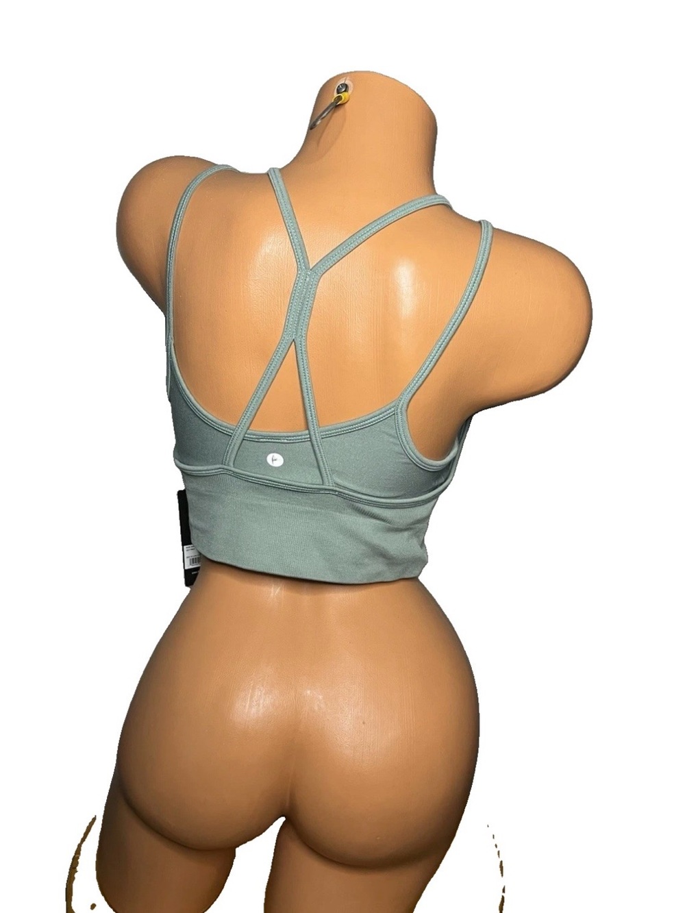 90 Degree By Reflex Sage Green Strappy Sports Bra NWT L Double Layer